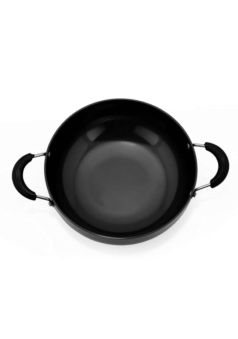 Sumeet Hardanodised Deep Kadhai Wok Size No. | 1.5 L | 1.6 Qt | 20 cm | 7.9 Inch - Indya