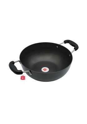 LAZYwindow Hard Anodised Kadhai Wok | 3 L | 3.2 Qt | 25.5 cm | 10 Inch | Induction Compatible