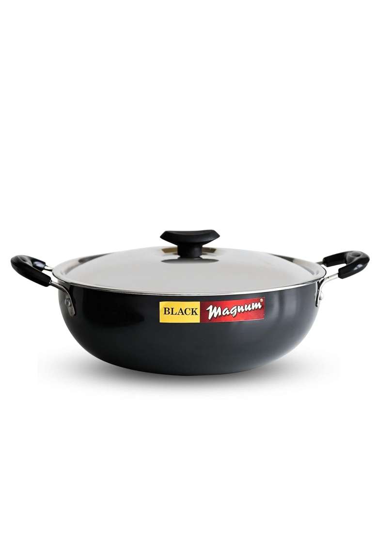 Black Magnum Pro Ibkhwl- Deep Fry Pan | 3 L | 3.2 Qt | With Lid - Indya