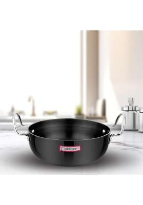 FLIXBLOOM Cosmic Black Hard Anodised Thick Induction Base Bottom and LPG Friendly Deep | 2.5 L | 2.6 Qt