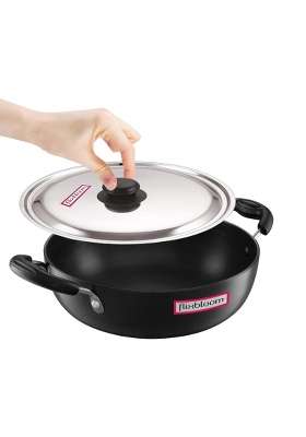 FLIXBLOOM Urban Black Hard Anodised Thick Induction Base Bottom and LPG Friendly Deep | 3 L | 3.2 Qt