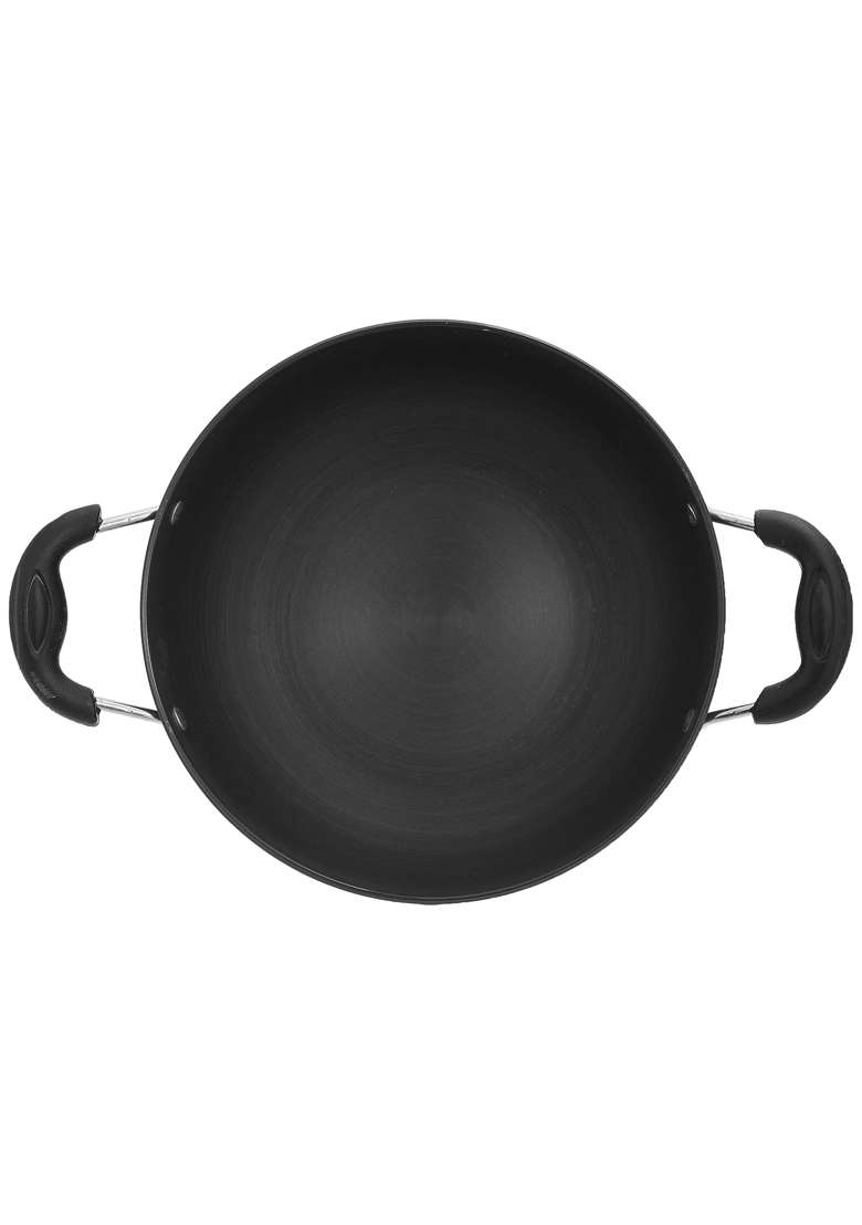 UCOOK By United Ekta Group Hard Anodised Induction Kadhai Wok with Steel Lid | 3 L | 3.2 Qt - Indya