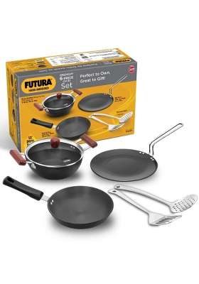 Hawkins Futura 6-Piece Hard Anodised Induction Gift Set | 2 L | 2.1 Qt | 20 cm | 7.9 Inch