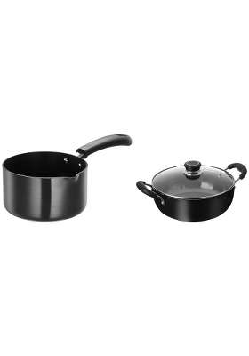 Solimo Amazon Brand Solimo Hard Anodized Aluminium Deep Kadhai Wok and Hard Anodized | 1.5 L | 1.6 Qt | 28 cm | 11 Inch | Non-Stick