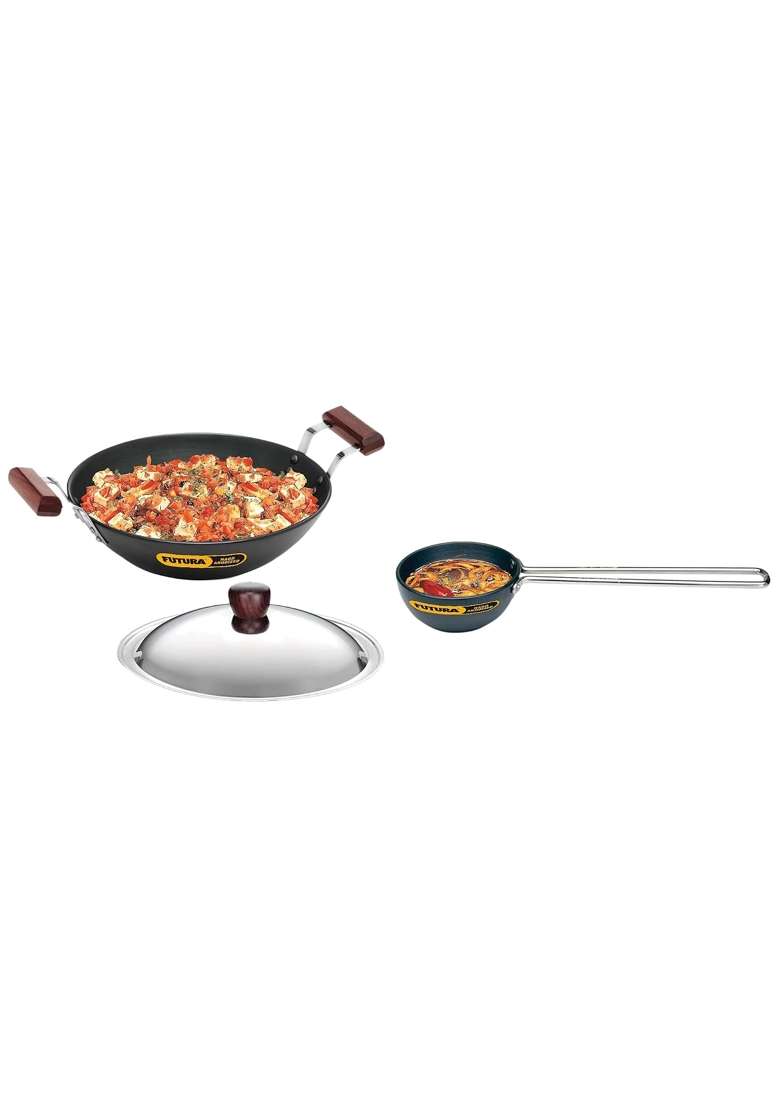 Hawkins Futura Small Tadka Pan | 2.5 L | 2.6 Qt | Induction Compatible | With Lid - Indya