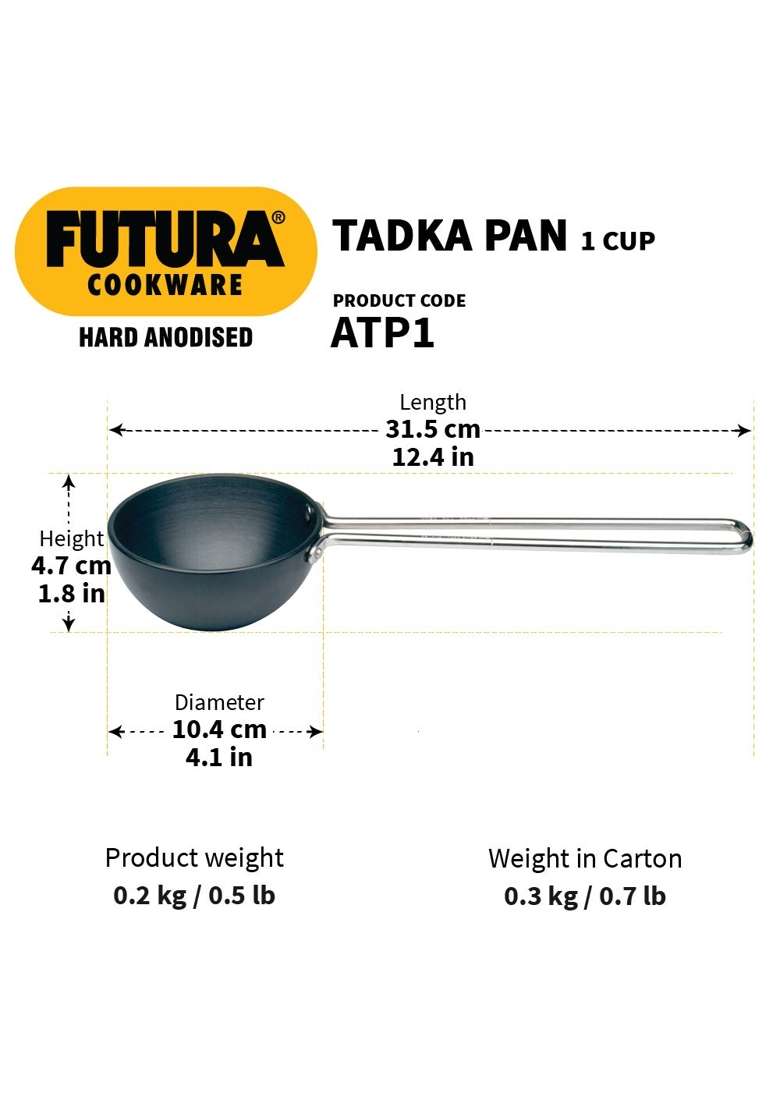 Hawkins Futura Small Tadka Pan | 2.5 L | 2.6 Qt | Induction Compatible | With Lid - Indya