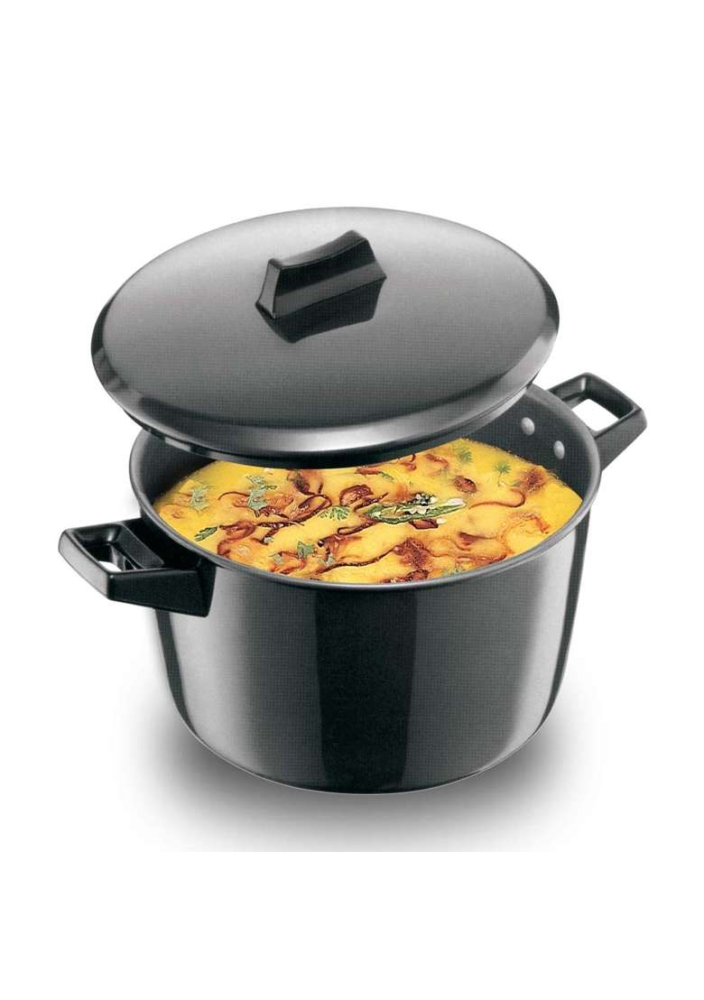 Hawkins Futura Hard Anodised Cook-N-Serve Bowl | 5 L | 5.3 Qt | 30 cm | 11.8 Inch | Non-Stick | With Lid - Indya