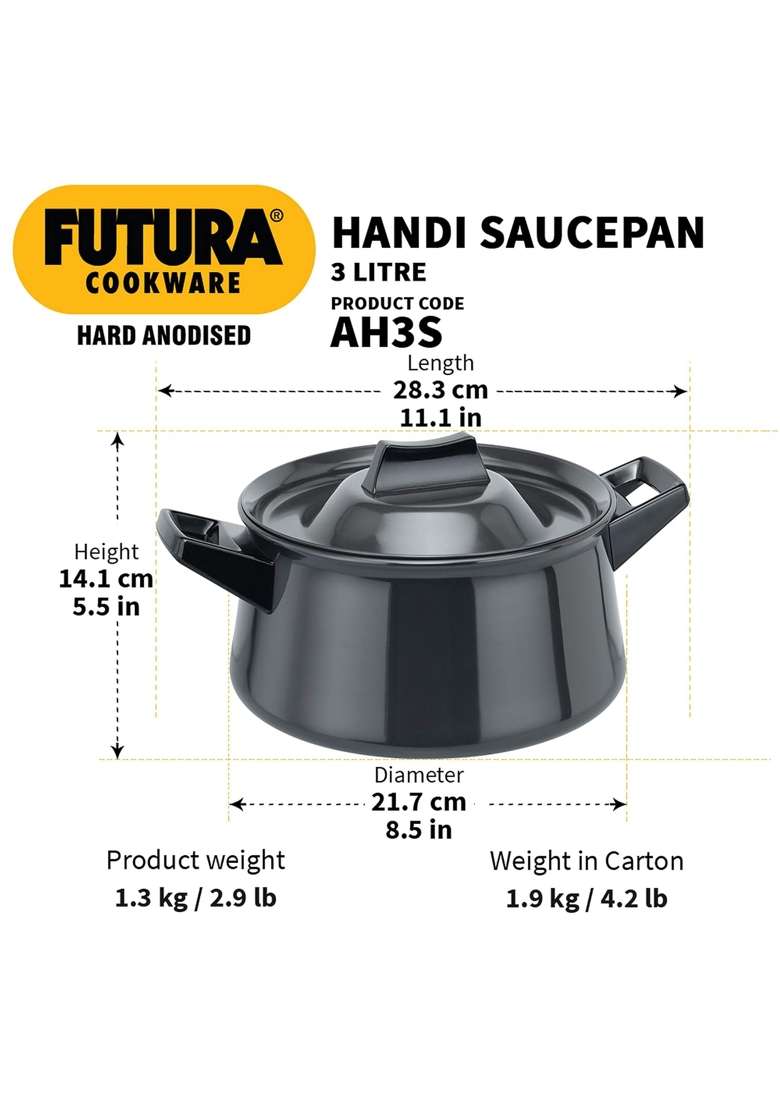 Hawkins Futura Handi Cooking Pot | 3 L | 3.2 Qt - Indya