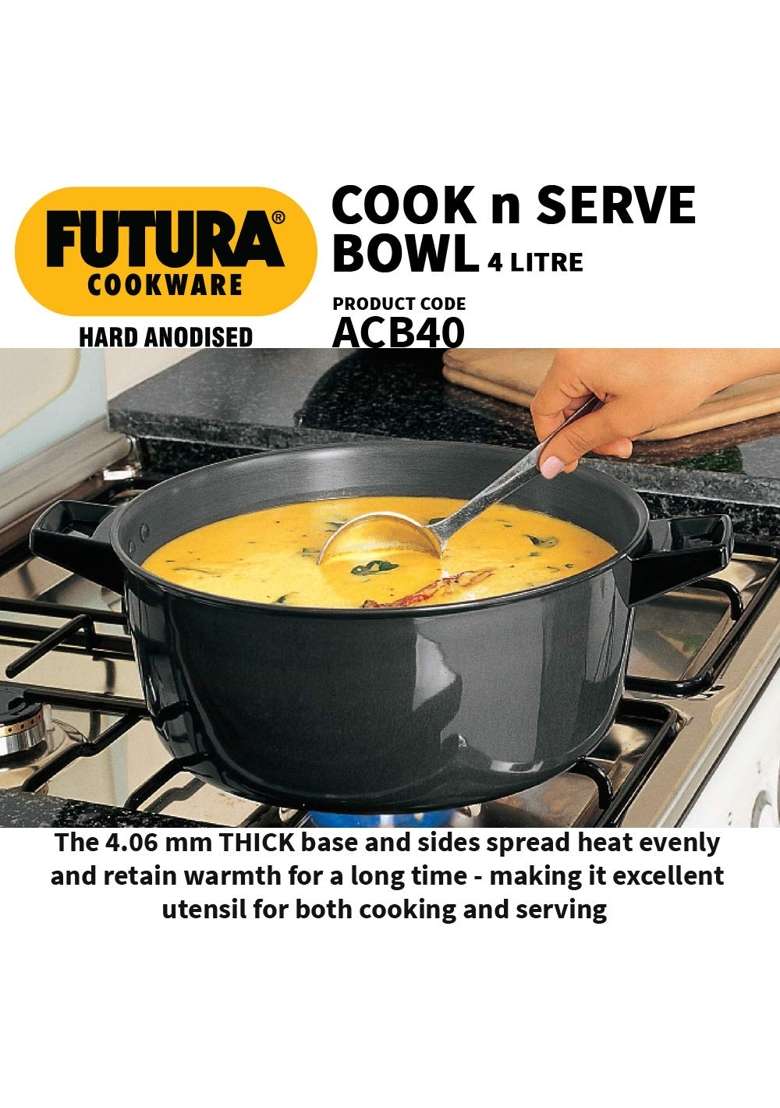 Hawkins Futura Cook N Serve Bowl | 4 L | 4.2 Qt - Indya