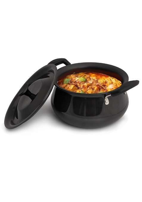 AGARO Elite Hard Anodised Handi with Lid | 3.5 L | 3.7 Qt | Non-Toxic