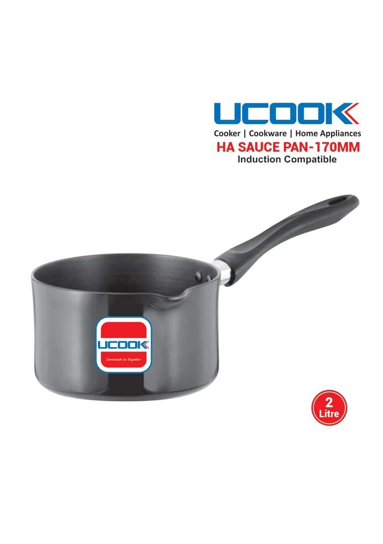 UCOOK Aluminium Hard Anodised Induction Base Saucepan | 2 L | 2.1 Qt - Indya