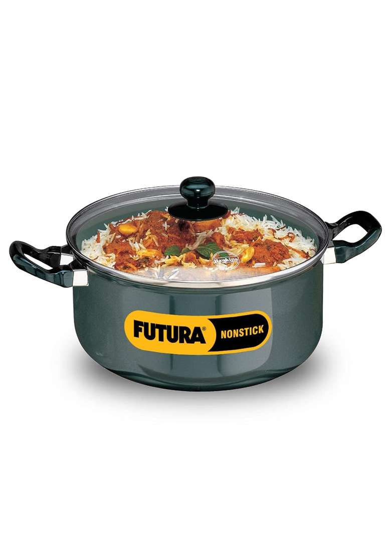 Hawkins Futura Cook N Serve Stewpot | 5 L | 5.3 Qt | Non-Stick | With Lid - Indya