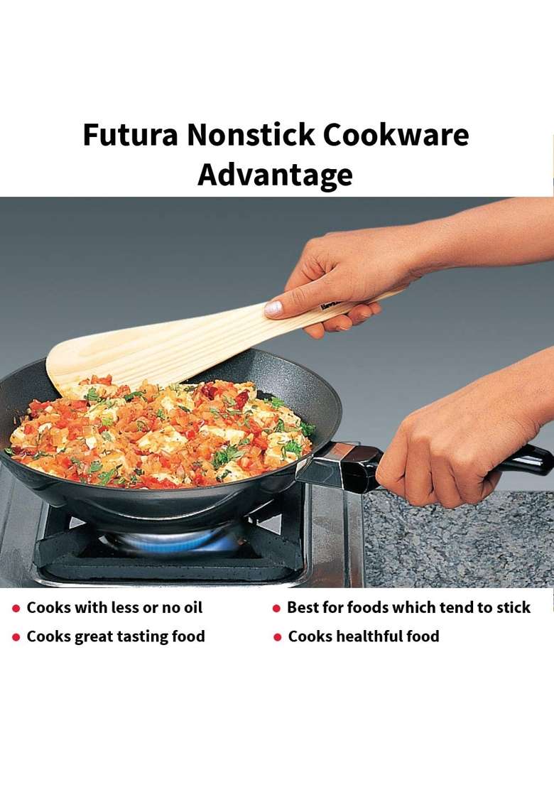 Hawkins Futura Nonstick Stir-Fry Pan | 2 L | 2.1 Qt | 26 cm | 10.2 Inch | With Lid - Indya