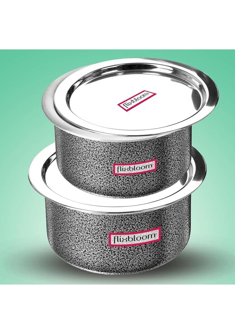 FLIXBLOOM Sustainable Kitchen Cookware Hard Anodised Induction Base Tope Cooking Pot | 5 L | 5.3 Qt | With Lid - Indya
