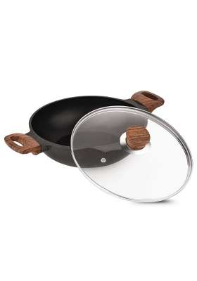 Vinod Di Casa Non Stick Kadai Wok | 1.8 L | 1.9 Qt | 22 cm | 8.7 Inch | Induction Compatible
