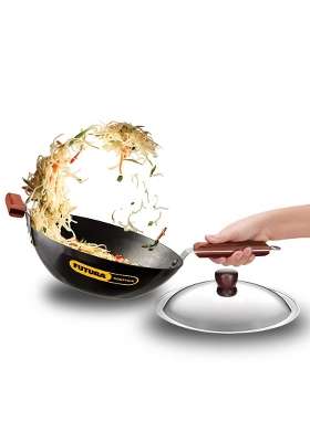 Hawkins Futura Stir-Fry Wok with SS Lid and Induction Compatible Base | 3 L | 3.2 Qt