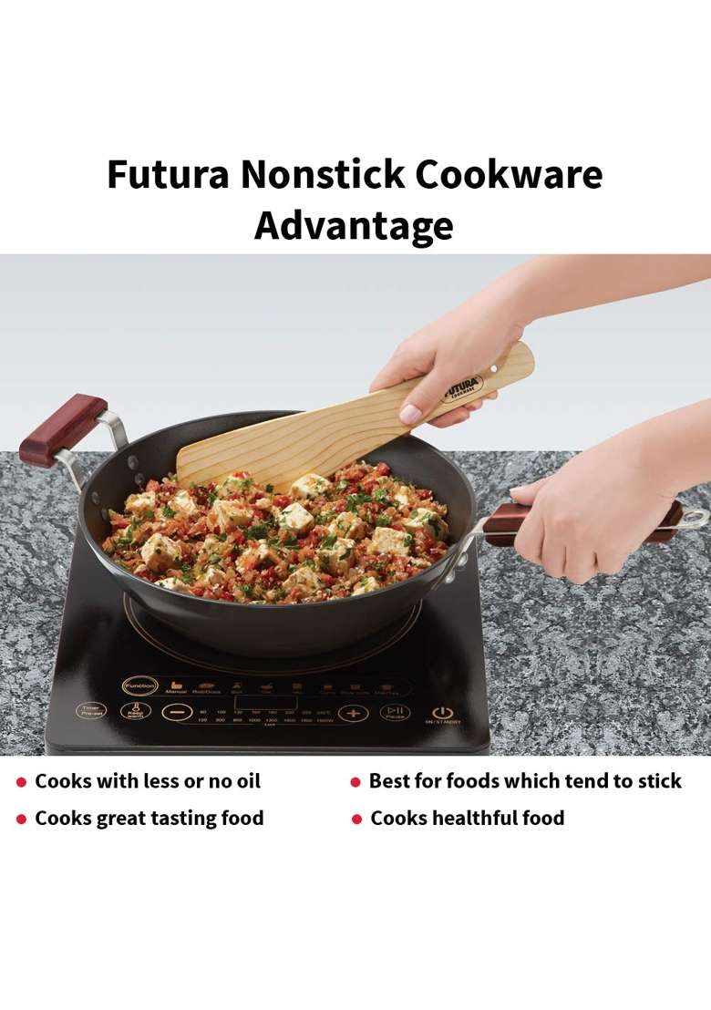 Hawkins Futura Stir-Fry Wok with SS Lid and Induction Compatible Base | 3 L | 3.2 Qt - Indya