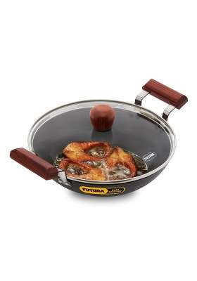Hawkins Futura Hard Anodised Deep-Fry Pan | 2.5 L | 2.6 Qt | 26 cm | 10.2 Inch | With Lid