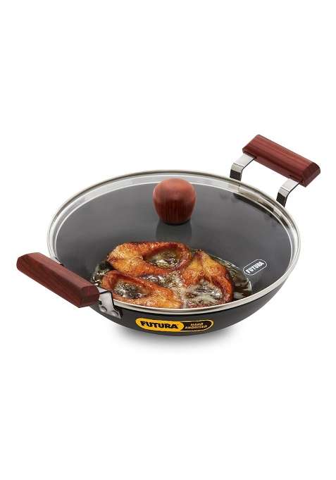 Hawkins Futura Hard Anodised Deep-Fry Pan | 2.5 L | 2.6 Qt | 26 cm | 10.2 Inch | With Lid