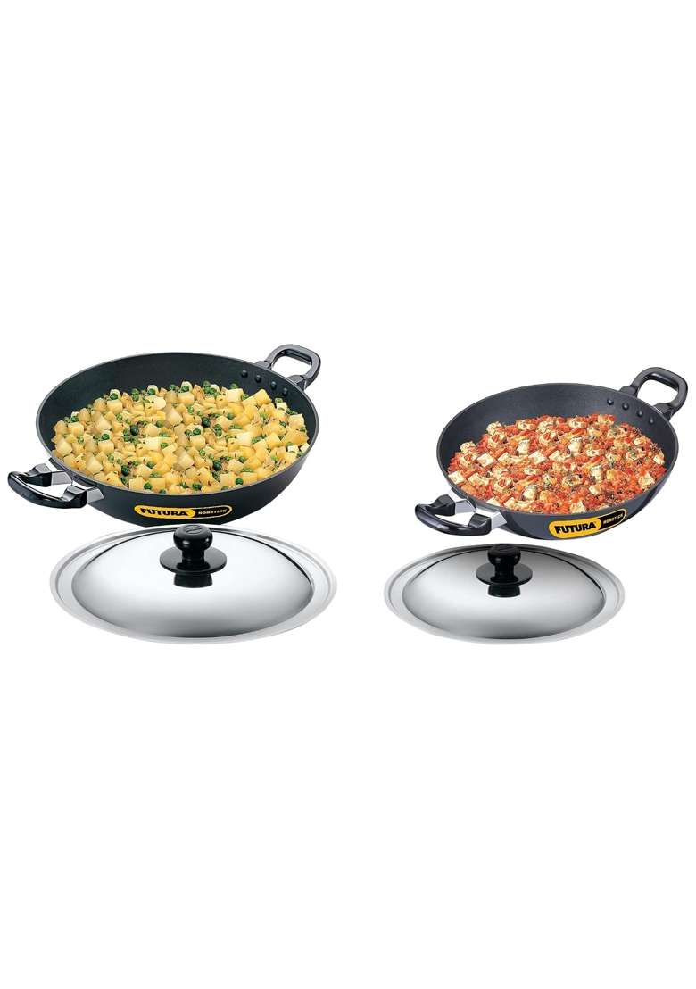 Hawkins Futura Non-Stick Round Bottom Deep-Fry Pan with Steel Lid Futura Non-Stick | 2.5 L | 2.6 Qt | 30 cm | 11.8 Inch - Indya