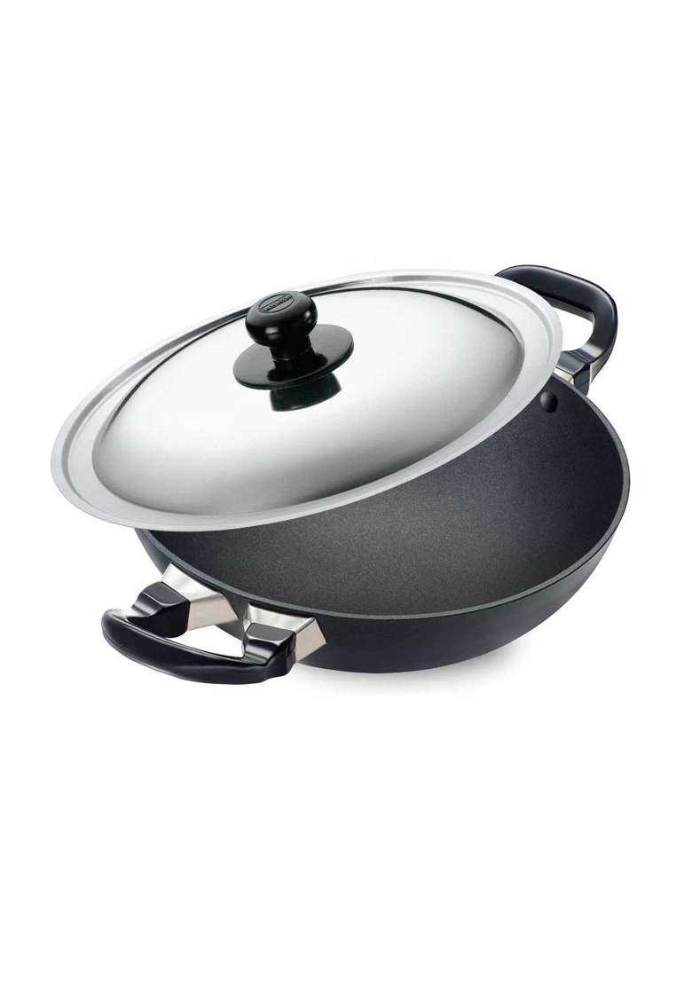 Hawkins Futura Non-Stick Round Bottom Deep-Fry Pan with Steel Lid Futura Non-Stick | 2.5 L | 2.6 Qt | 30 cm | 11.8 Inch - Indya