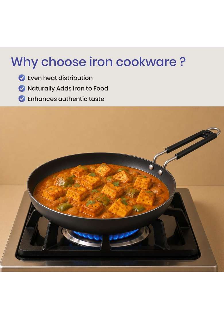 DOZY Hard Anodised Cookware with Kadai Wok | 4-Piece Set - Indya