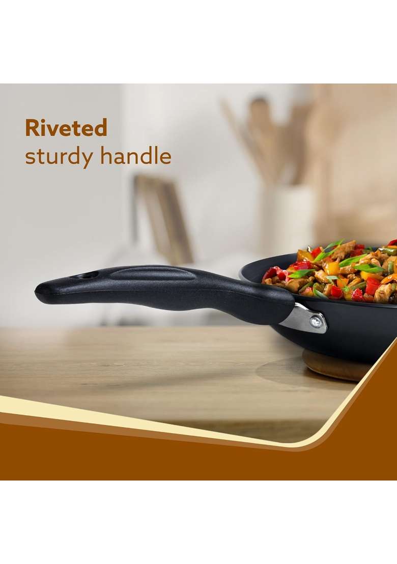AGARO Elite Hard Anodised Tapper Frying Pan | 1.5 L | 1.6 Qt | 24 cm | 9.4 Inch - Indya