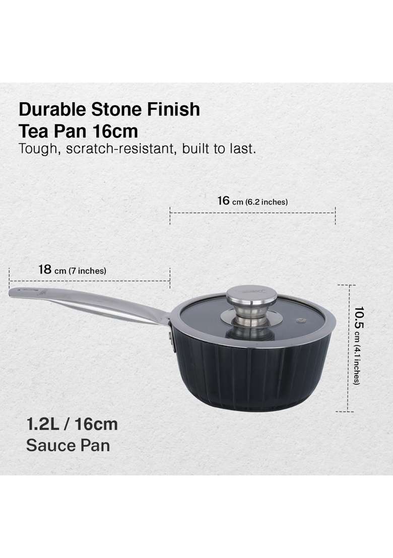 Prestige Durastone | 1.2 L | 1.3 Qt | 16 cm | 6.3 Inch | Induction Compatible | Non-Stick - Indya