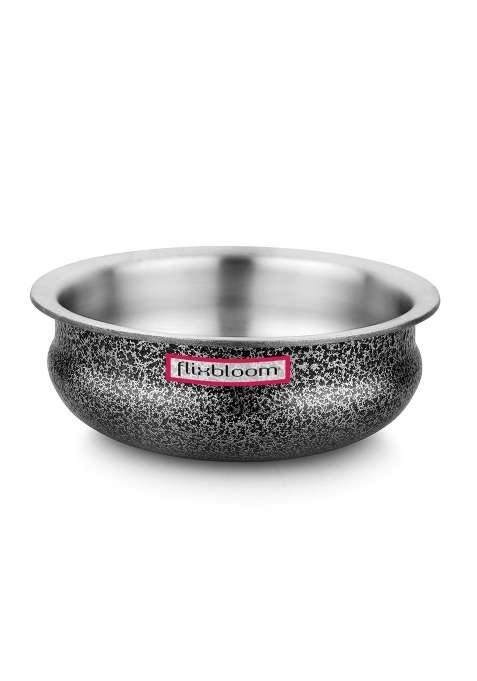 FLIXBLOOM Edge Urli Uruli Handi Bhagona Lagan Cookware Kitchen Utensil Pot Meen Chatty | 4 L | 4.2 Qt | Food Safe