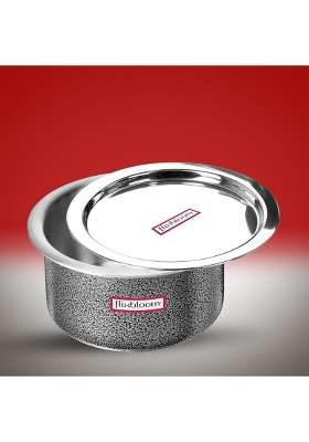FLIXBLOOM Cook Plus Serve Hard Anodised Induction Base | 1 L | 1.1 Qt | With Lid