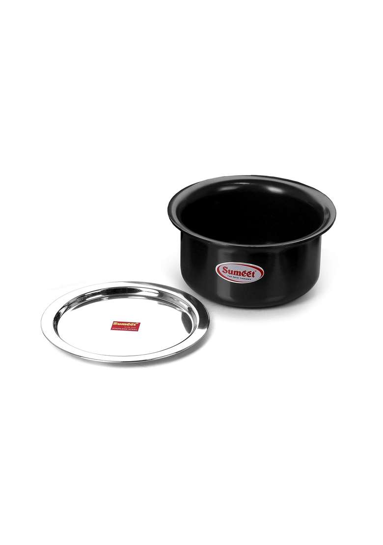 Sumeet Aluminium Thick Anodized Hard Tope Cooking Pot with Lid | 3.5 L | 3.7 Qt - Indya