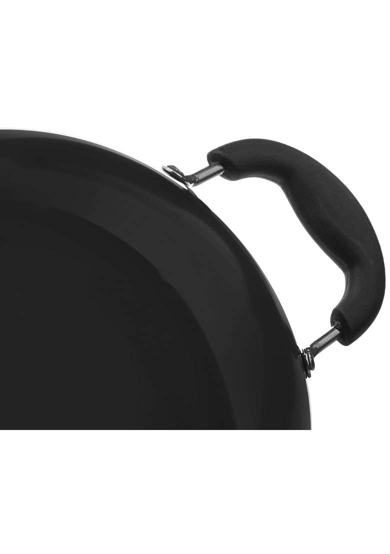 Solimo Amazon Brand Solimo Hard Anodized Deep Kadhai Wok | 2.5 L | 2.6 Qt | 24 cm | 9.4 Inch | Induction Compatible | With Lid - Indya