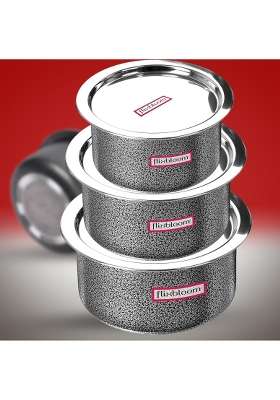 FLIXBLOOM Cook Plus Serve Hard Anodised Induction Base | 2 L | 2.1 Qt | With Lid