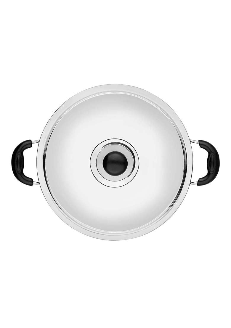 Chakmak Deep Kadhai Wok Hard Anodised | 4 L | 4.2 Qt | Induction Compatible | With Lid - Indya