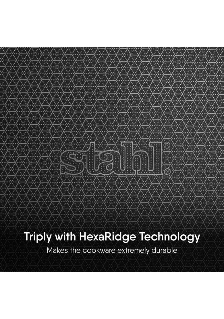 stahl Artisan Hybrid | 1.6 L | 1.7 Qt | 20 cm | 7.9 Inch | Induction Compatible | Non-Stick | Tri-Ply | With Lid - Indya