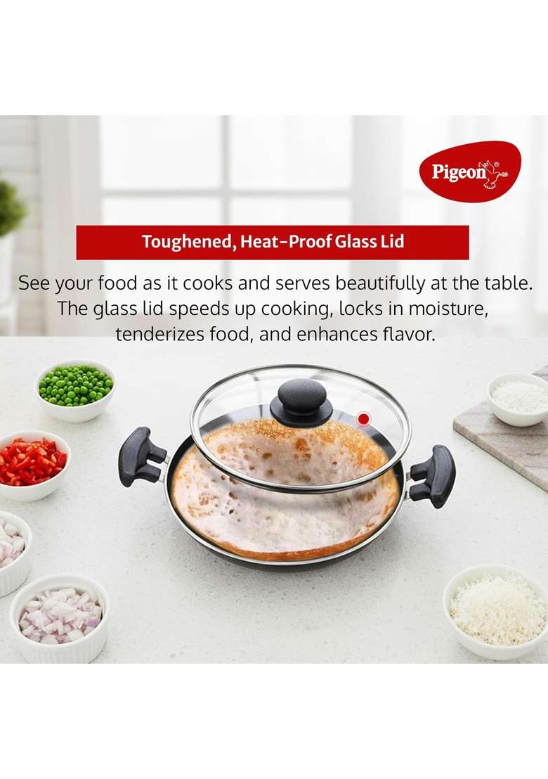 Pigeon Aluminium by Stovekraft Special Non-Stick Appachetty with Lid - Indya