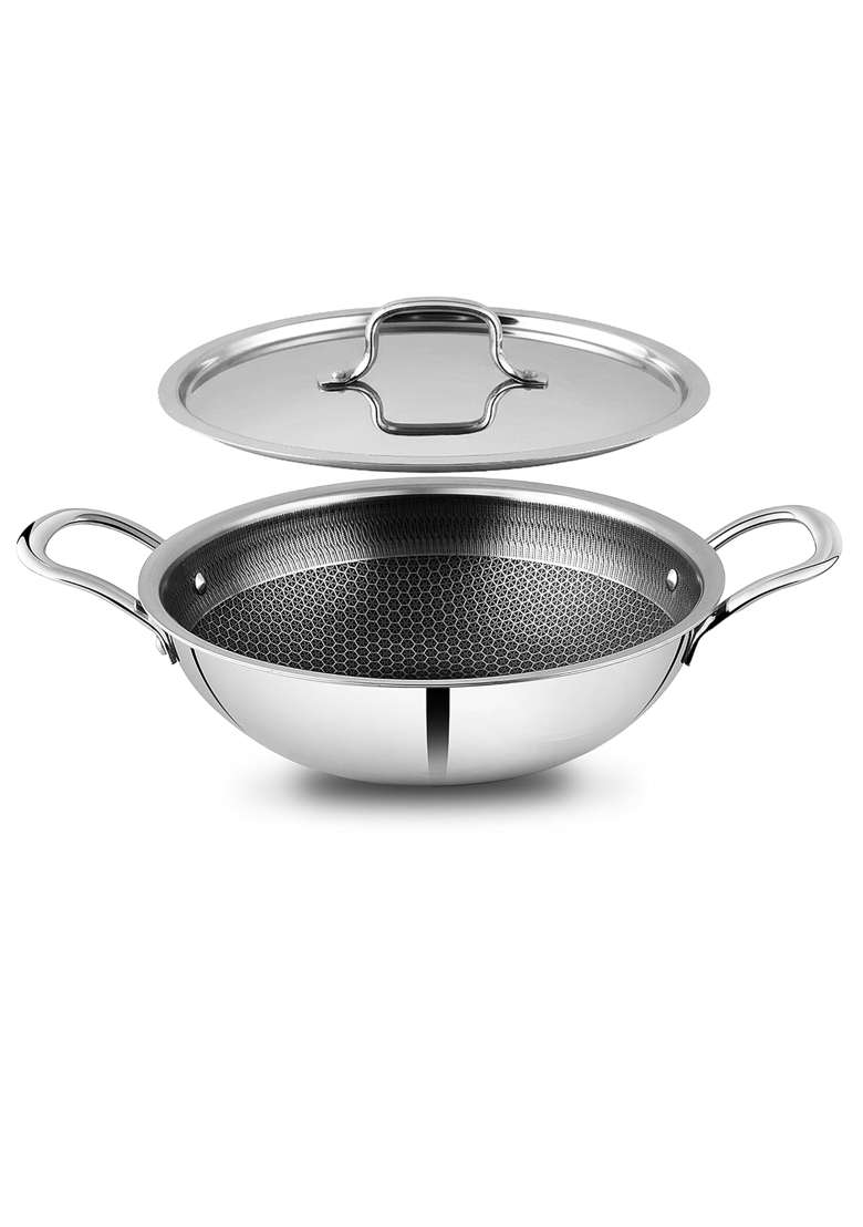 ZENSIL Hexaprime Hybrid | 2.5 L | 2.6 Qt | 24 cm | 9.4 Inch | Induction Compatible | Heavy Bottom | PFOA Free | Non-Stick - Indya