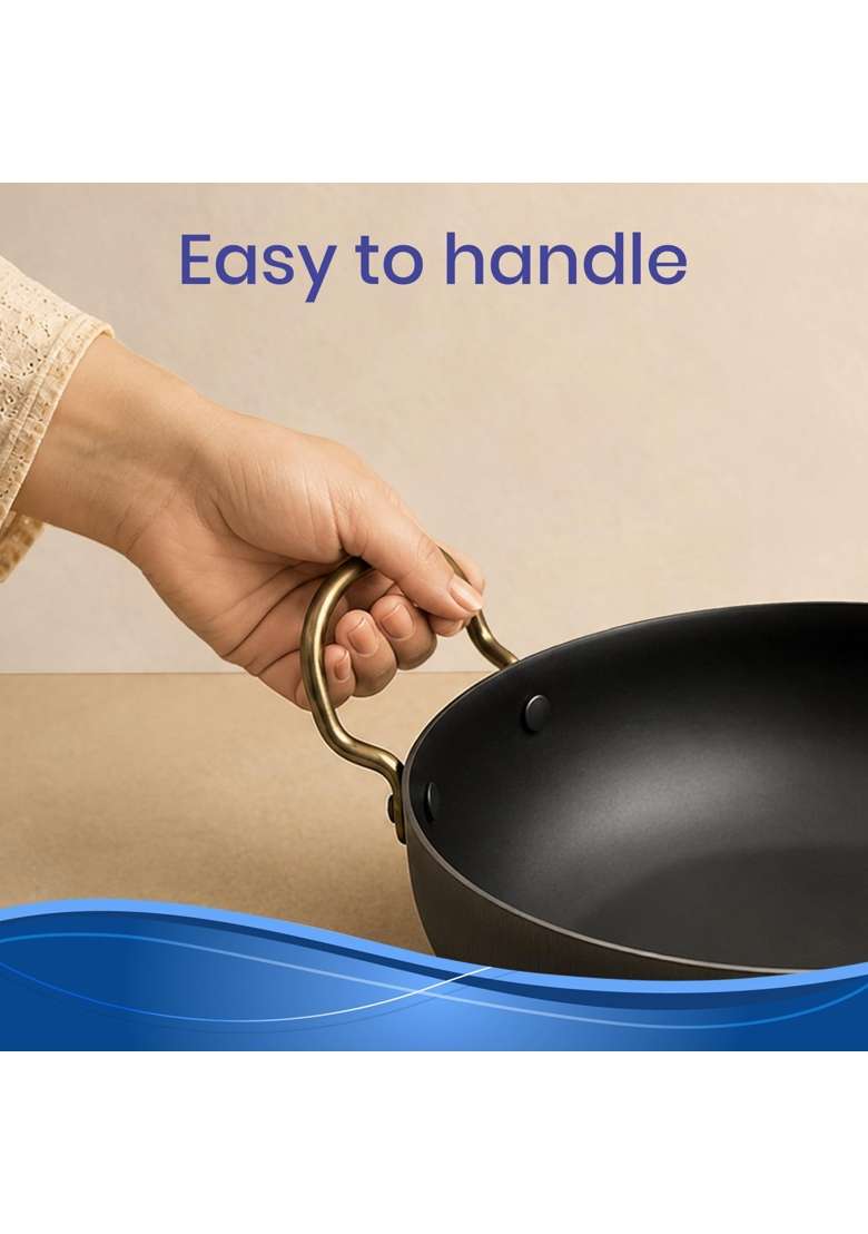 DOZY Iron Nonstick Kadhai Wok | 1.5 L | 1.6 Qt | Non-Toxic - Indya