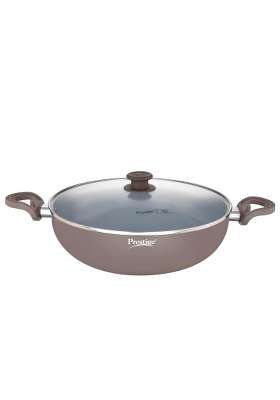 Prestige Ceraglide Duo Deep Kadai Wok with Lid Non-Stick Ceramic Coating | 5 L | 5.3 Qt | 30 cm | 11.8 Inch | Induction Compatible