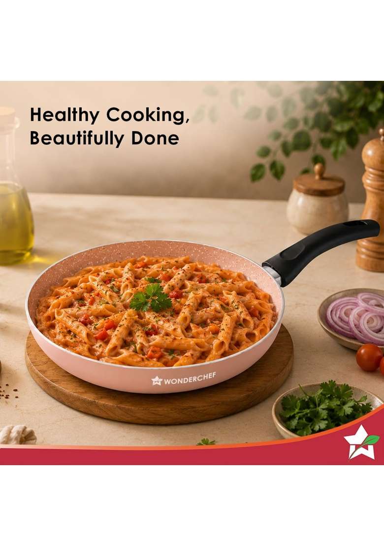 Wonderchef Vitalife Non-Stick Fry Pan for Kitchen | 1.5 L | 1.6 Qt | 24 cm | 9.4 Inch | Induction Compatible | PFOA Free | Non-Toxic - Indya