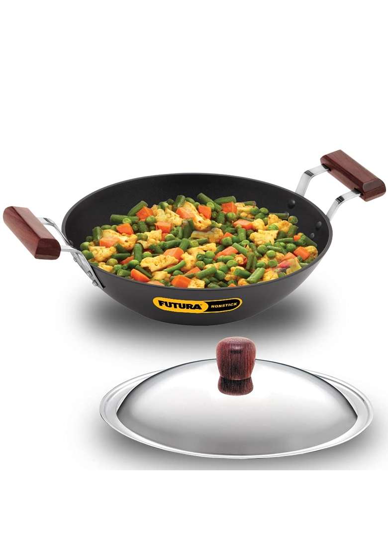 Hawkins Futura Deep Fry Pan | 2.5 L | 2.6 Qt | Induction Compatible | Non-Stick | With Lid - Indya