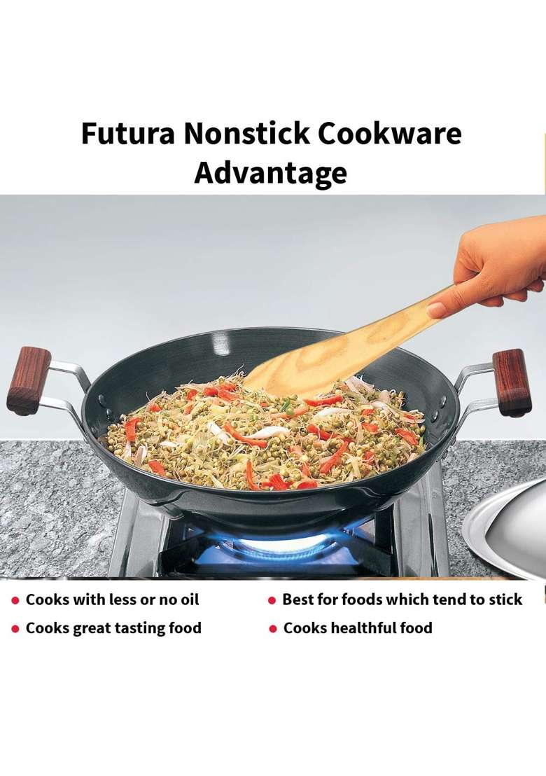 Hawkins Futura Deep Fry Pan | 2.5 L | 2.6 Qt | Induction Compatible | Non-Stick | With Lid - Indya