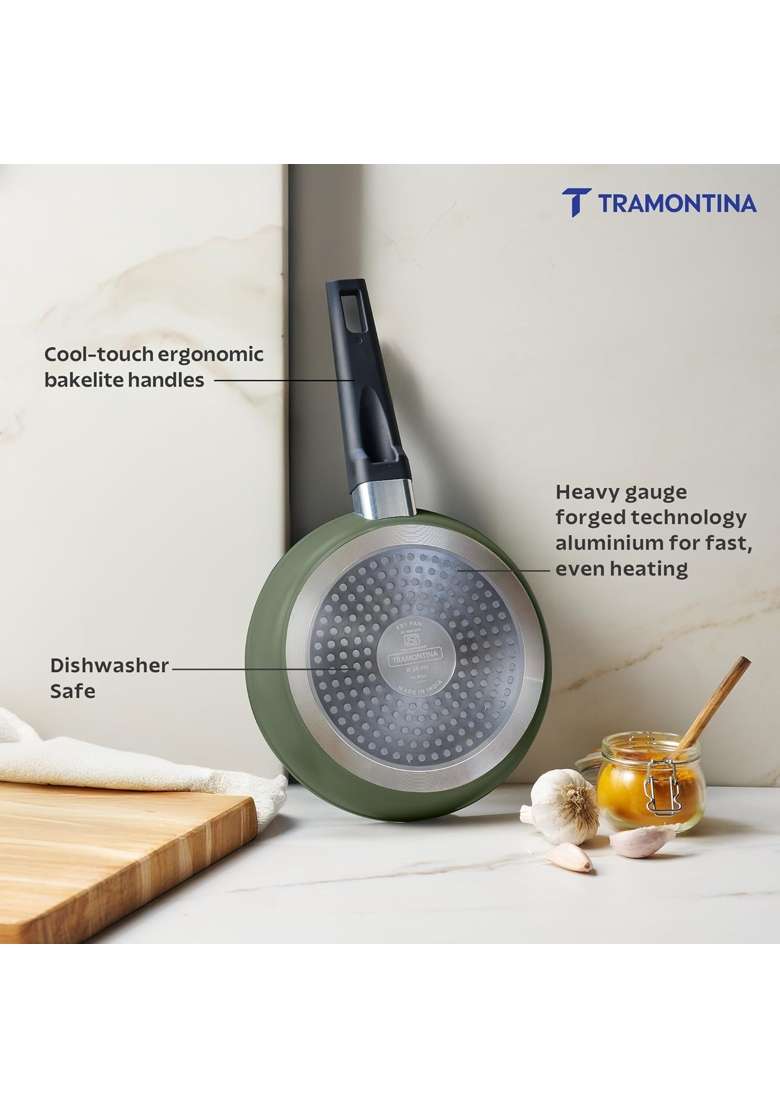 TRAMONTINA Aura Frypan Reinforced Ceramic Non-Stick Cookware | 24 cm | 9.4 Inch | Induction Compatible - Indya
