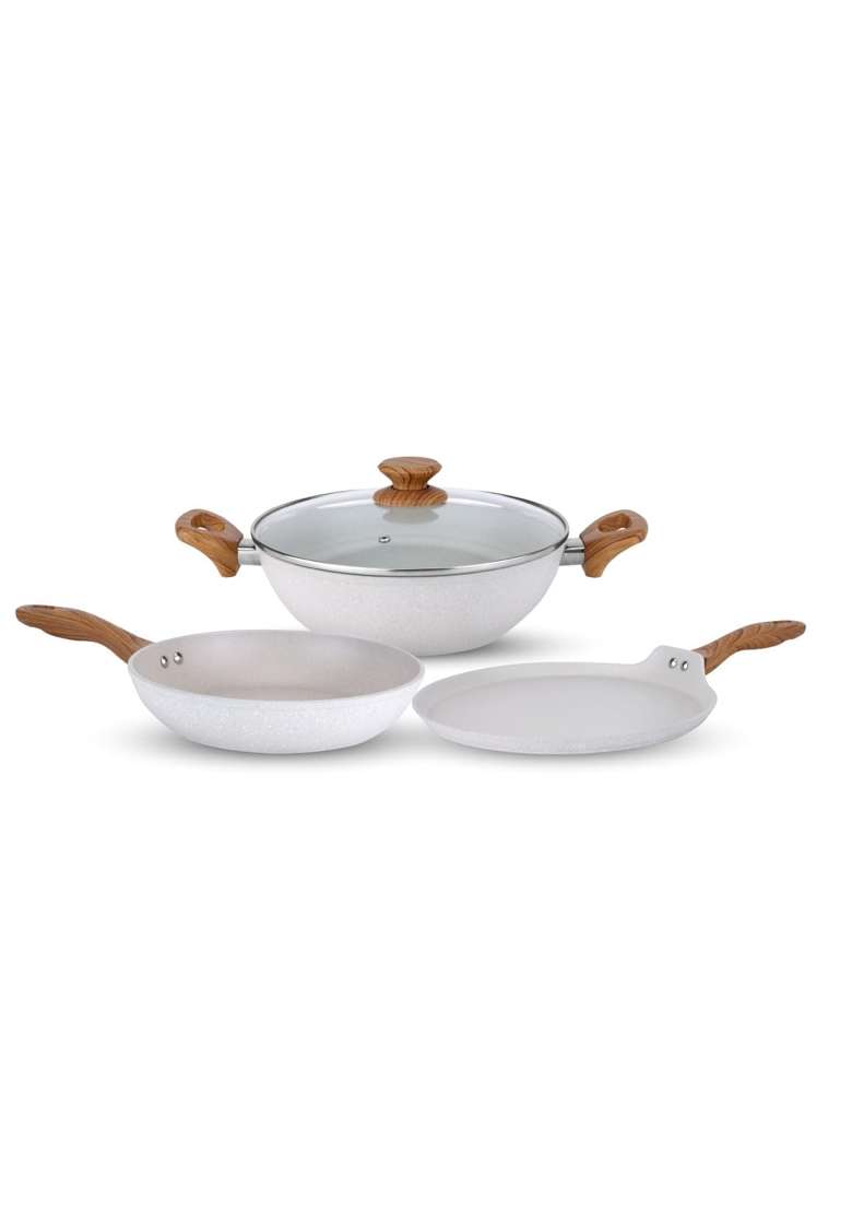 SALFORD Forged Non-Stick | 2.5 L | 2.6 Qt | 24 cm | 9.4 Inch | 3-Piece Set | Induction Compatible - Indya