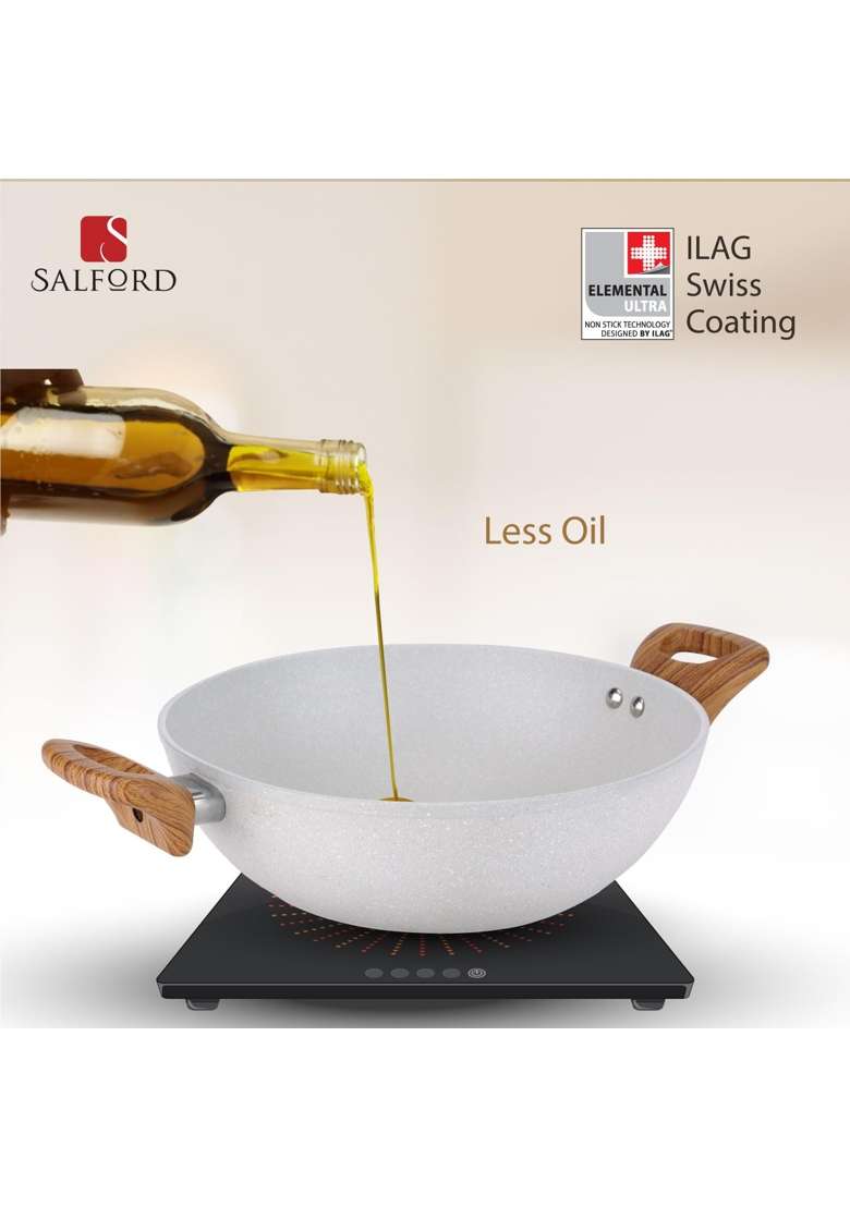 SALFORD Forged Non-Stick | 2.5 L | 2.6 Qt | 24 cm | 9.4 Inch | 3-Piece Set | Induction Compatible - Indya