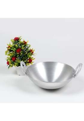 Gyarsilal's Pure Aluminium Kadhai Wok Premium Range of Kadhai Deep Kadai | 1.5 L | 1.6 Qt | Heavy Bottom
