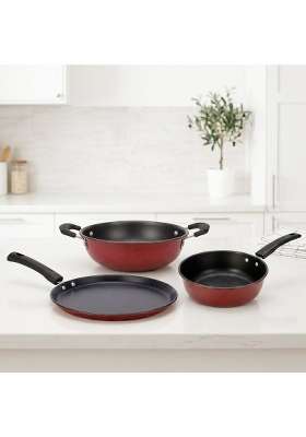 DOZY Non-Stick Cookware | 22 cm | 8.7 Inch | 3-Piece Set | Induction Compatible