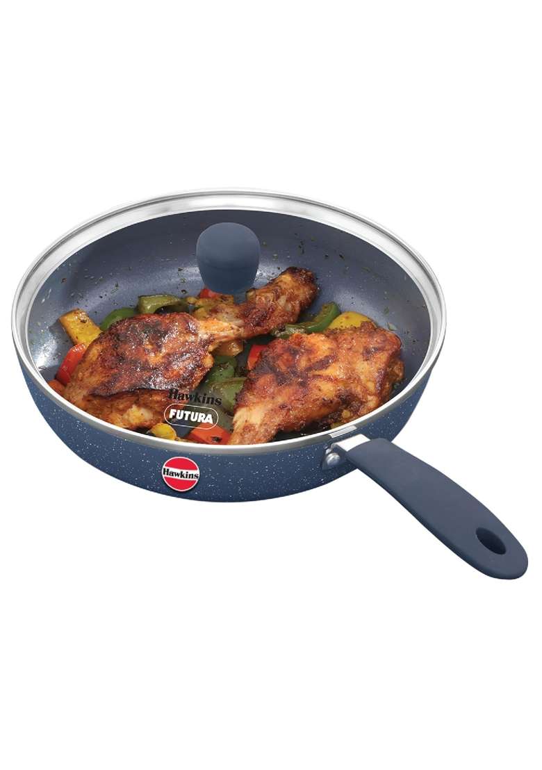 Hawkins Ceramic Nonstick Frying Pan | 23 cm | 9.1 Inch | Induction Compatible | With Lid - Indya