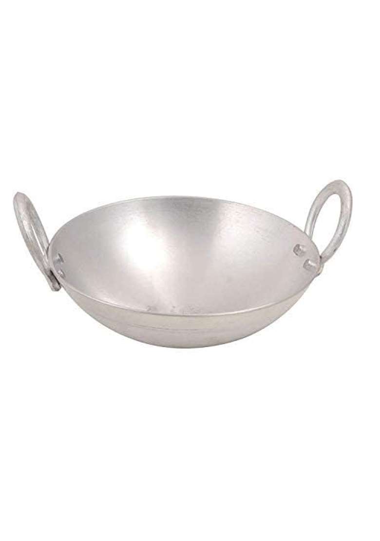 RJ kitchenware Store Aluminium Kadhai Wok Premium Range of Aluminum Deep Kadai | 3 L | 3.2 Qt | Non-Stick - Indya