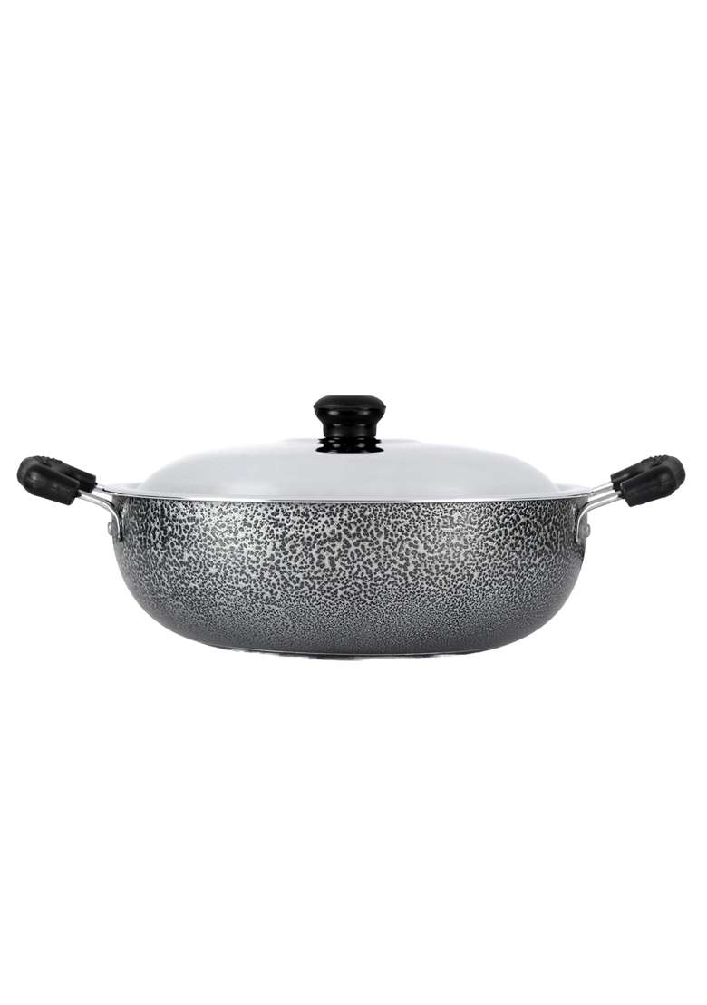 ANJALI - DKD25 Non-Stick Kadai Wok with Stainless Steel Lid | 2.5 L | 2.6 Qt - Indya